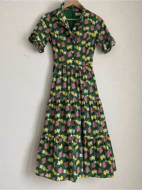 Ivy City Co scallop trim Sutton dress, green, 00